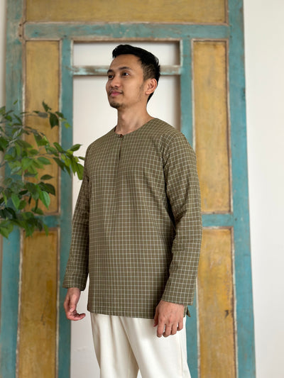 BUDI Teluk Belanga Kurta in Olive