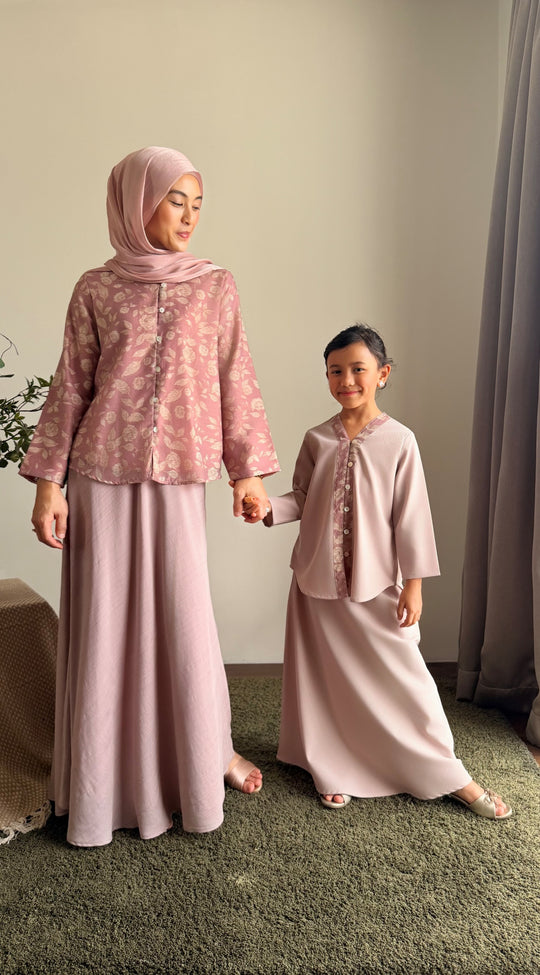 KEJORA Modern Mini Kurung Set in Antique Blush