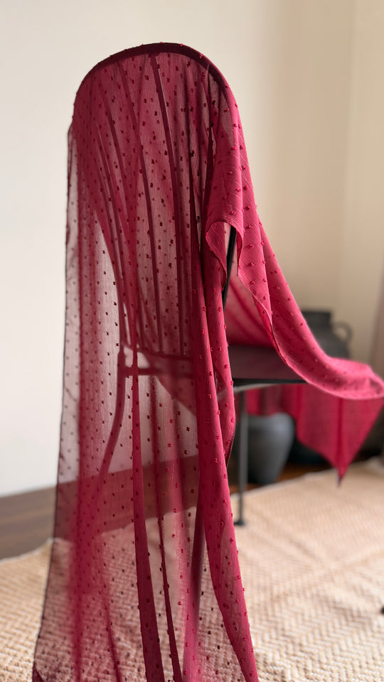 ALUN Selendang in Maroon Dobby