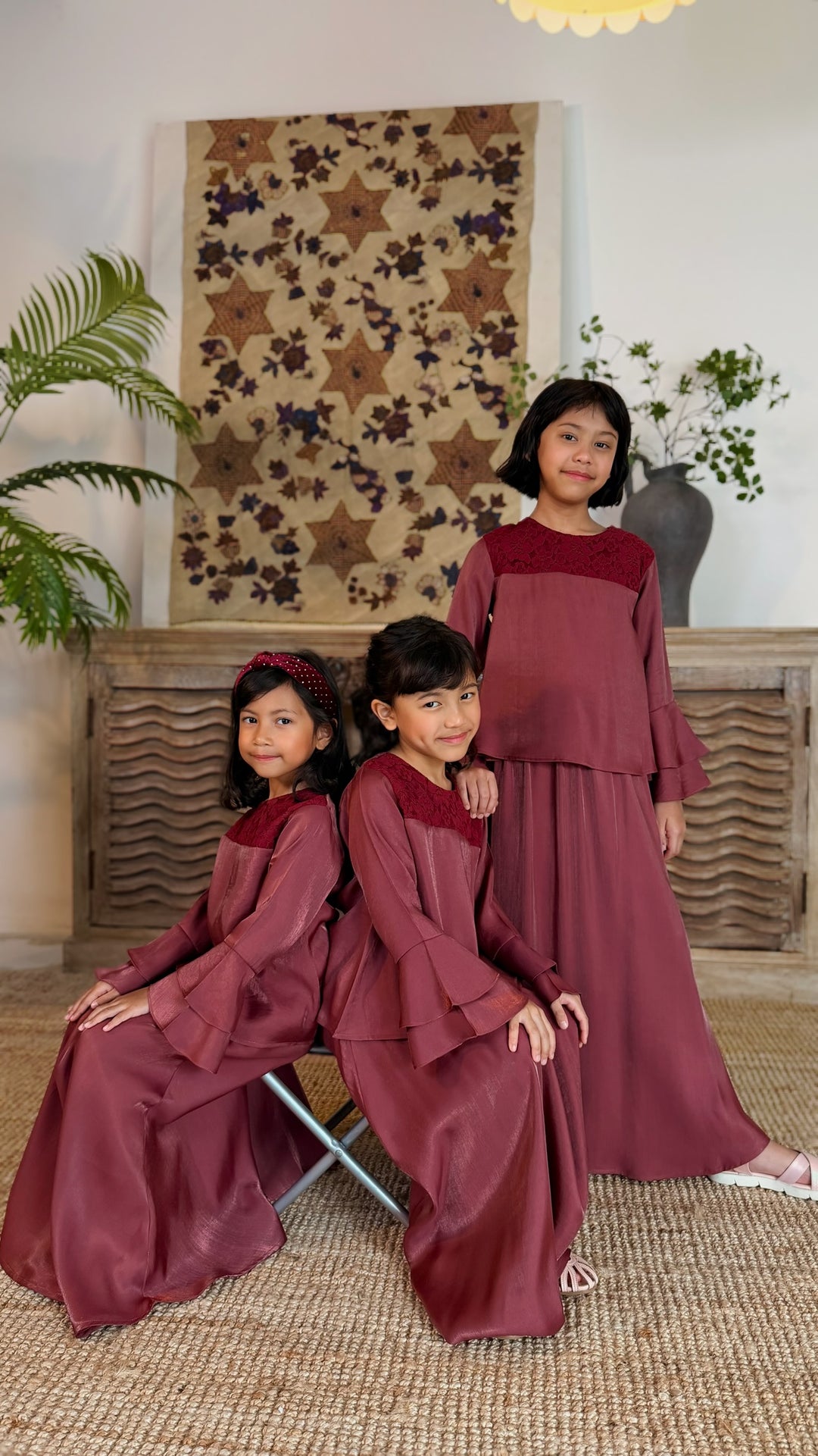DIYA Modern Kurung Set in Rosewood