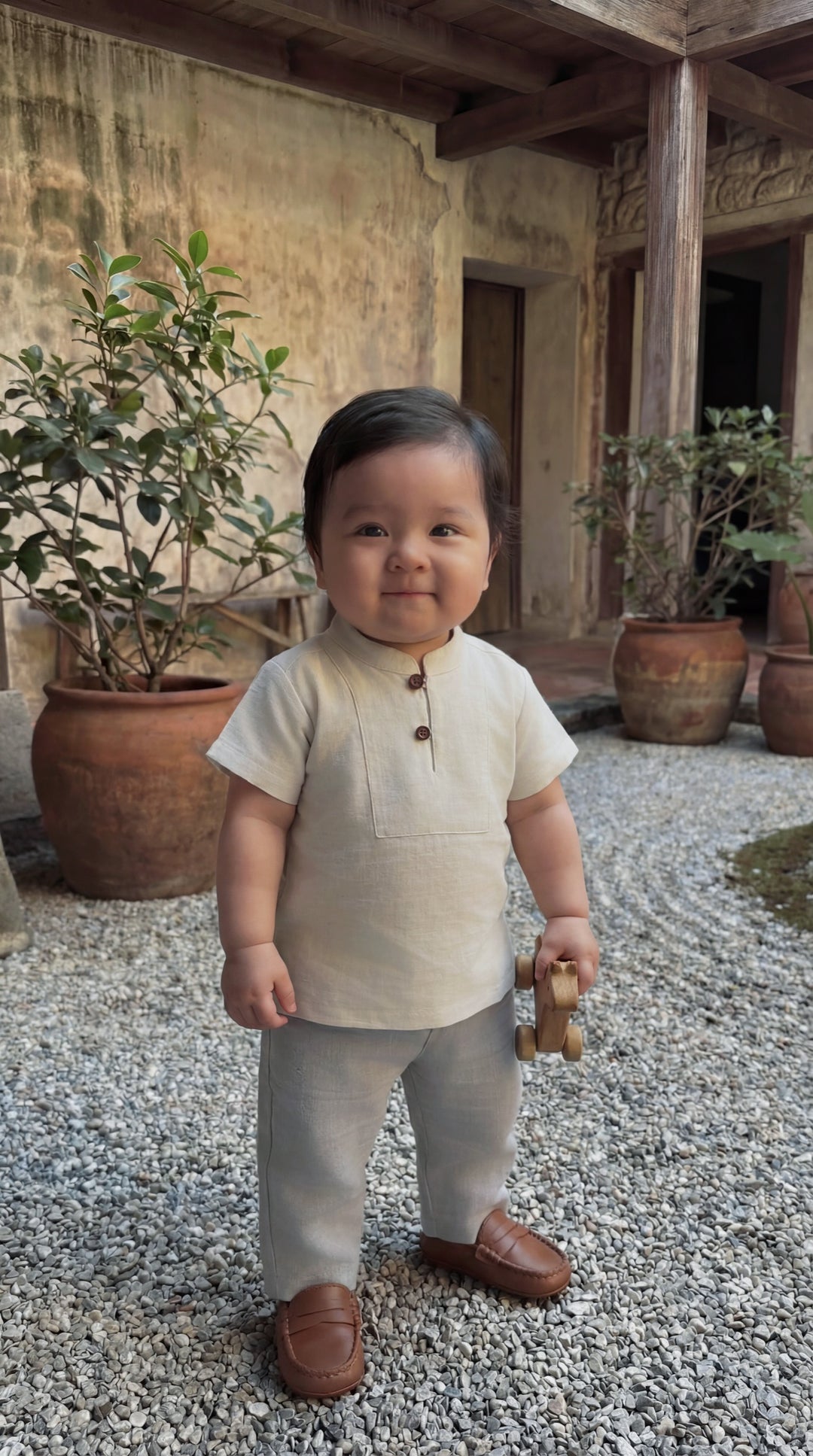 ALAM Baby's Kurta in Sandy White