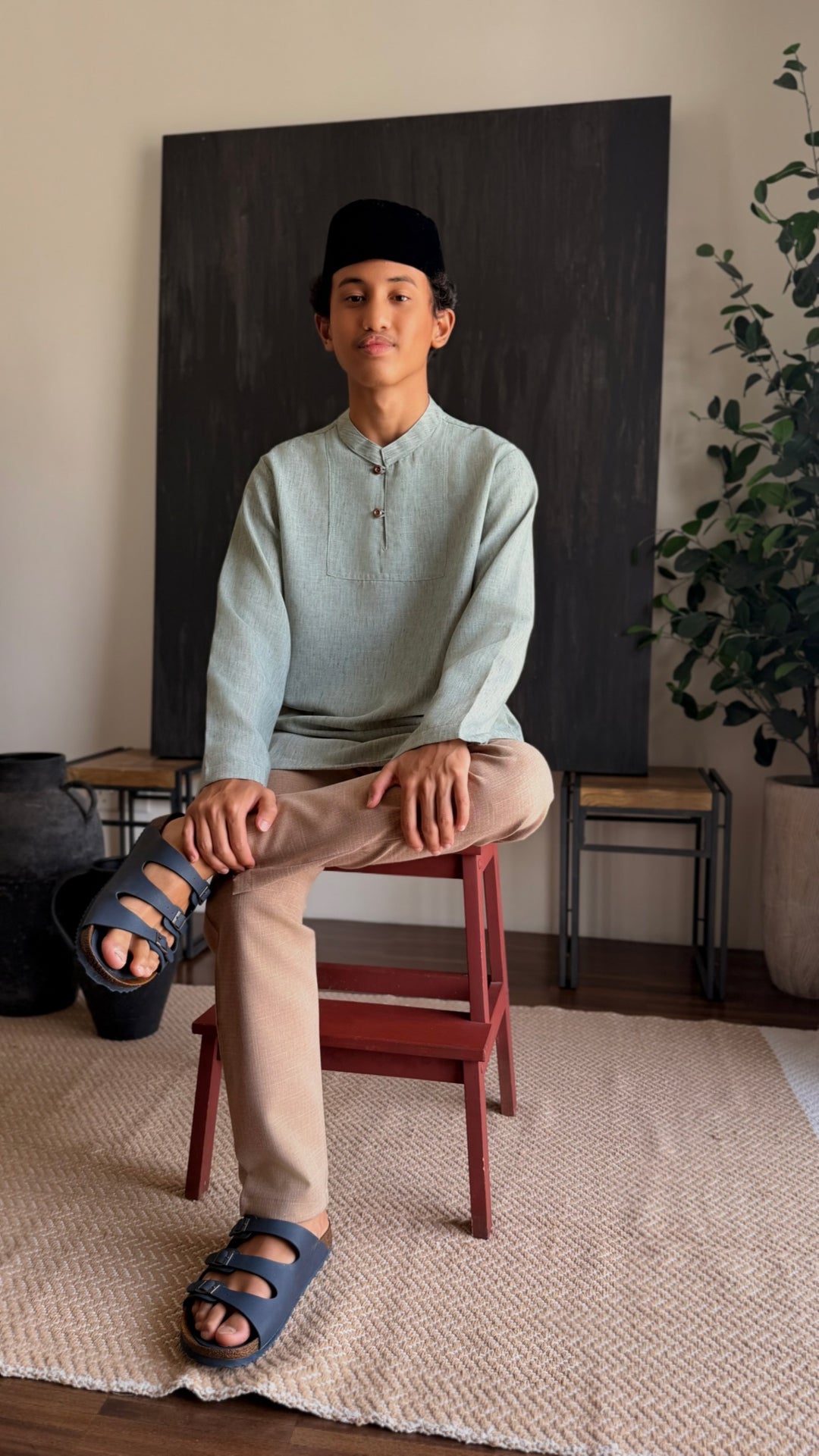 ZAHIR Kurta in Herbal Green