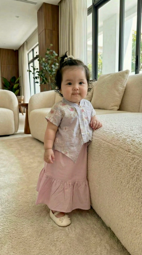SERI Baby's Kebaya Set in Misty Thistle