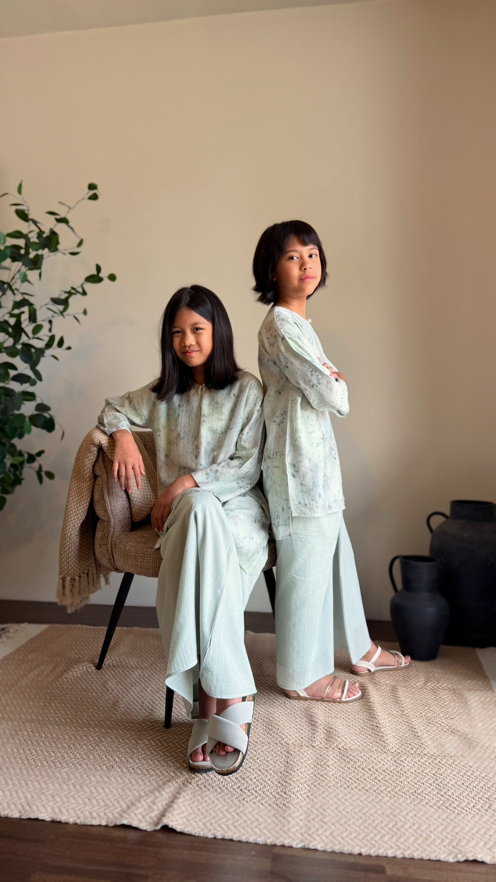 KASTURI Long Kurung Set in Lido Green