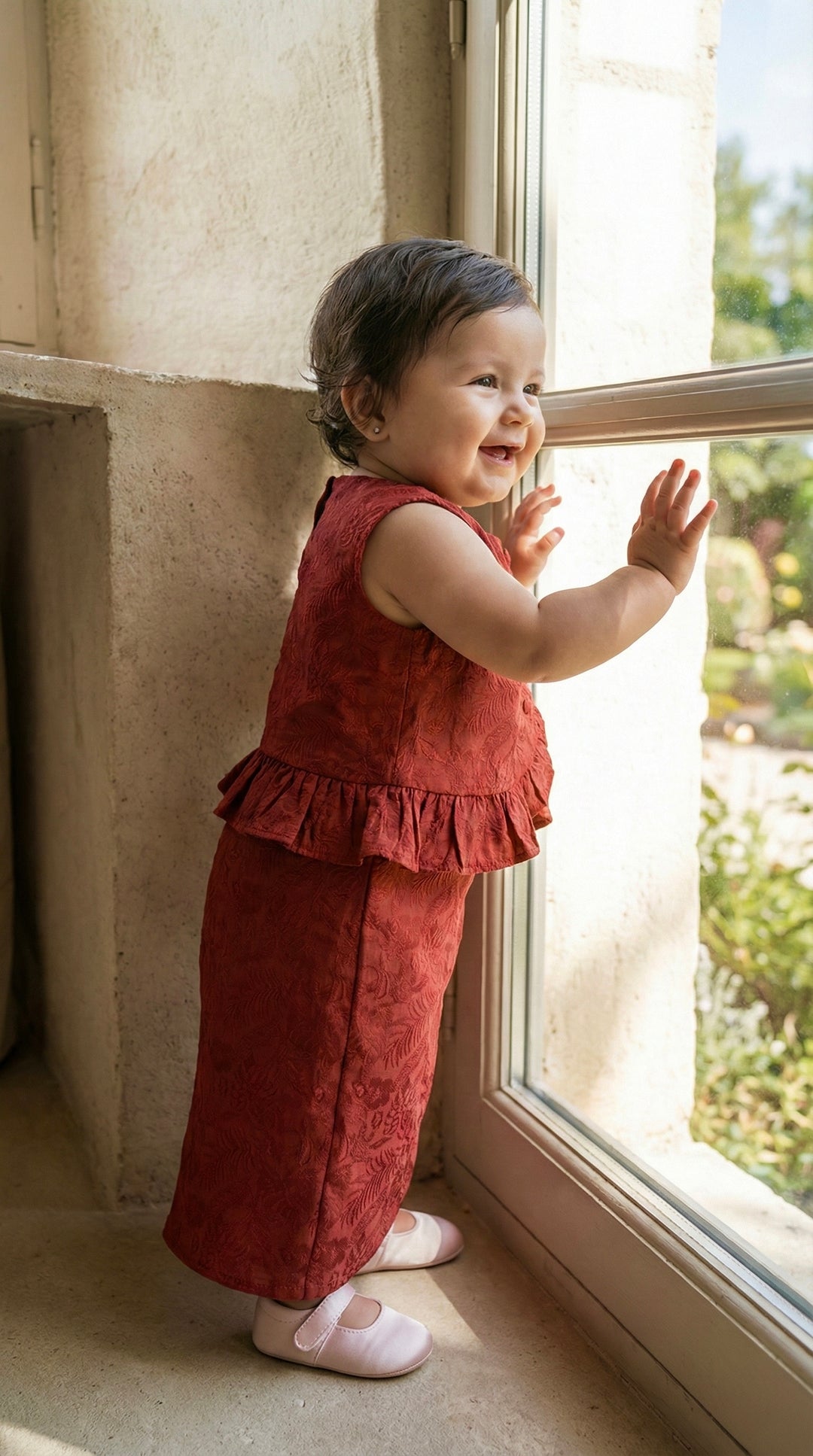 AYRA Baby’s Blouse & Skirt Set in Saffron