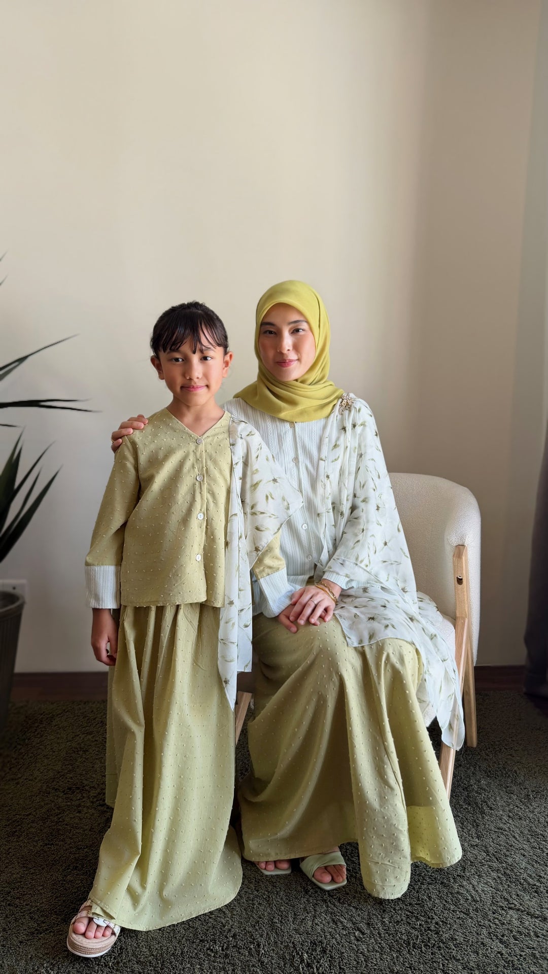 SAMIRA Mini Kurung Set in Dewlight Green