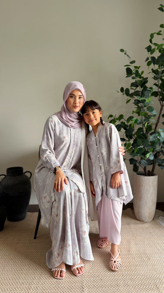 RATU Long Kebaya Set in Misty Thistle