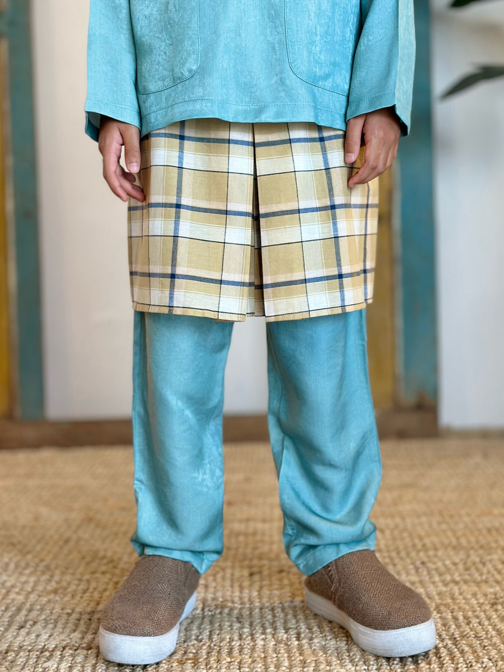 AYUB Instant Pelikat Style Samping in Parmesan Plaid