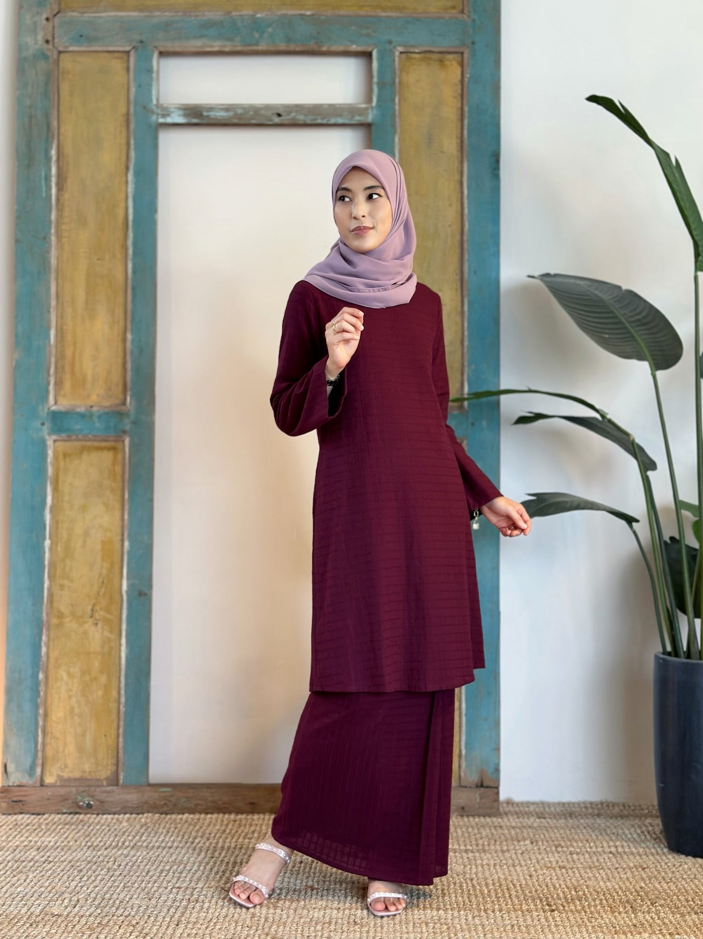 CEMPAKA Kurung Pahang Set in Tyrian