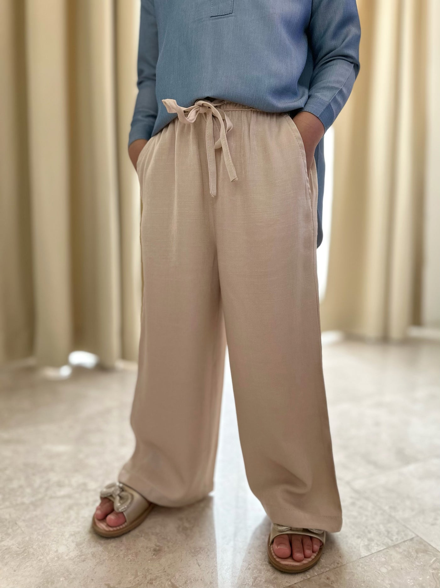 EMERY Palazzo Pants in Latte