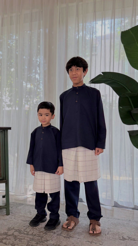 ANDIKA Baju Melayu Cekak Musang Set in Midnight Blue