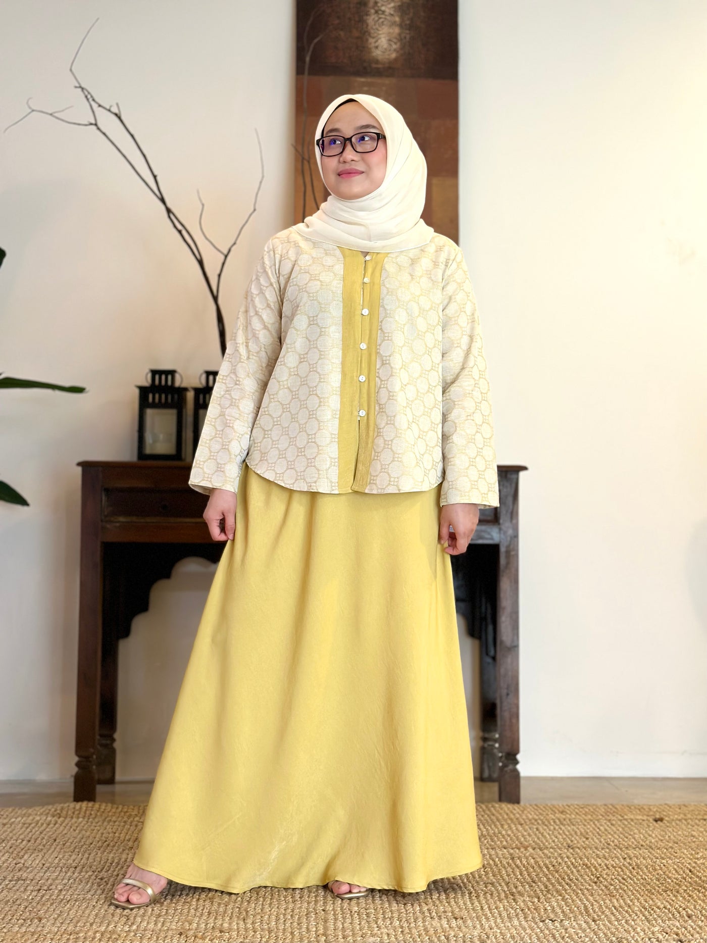 KEJORA Modern Mini Kurung Set in Daffodil