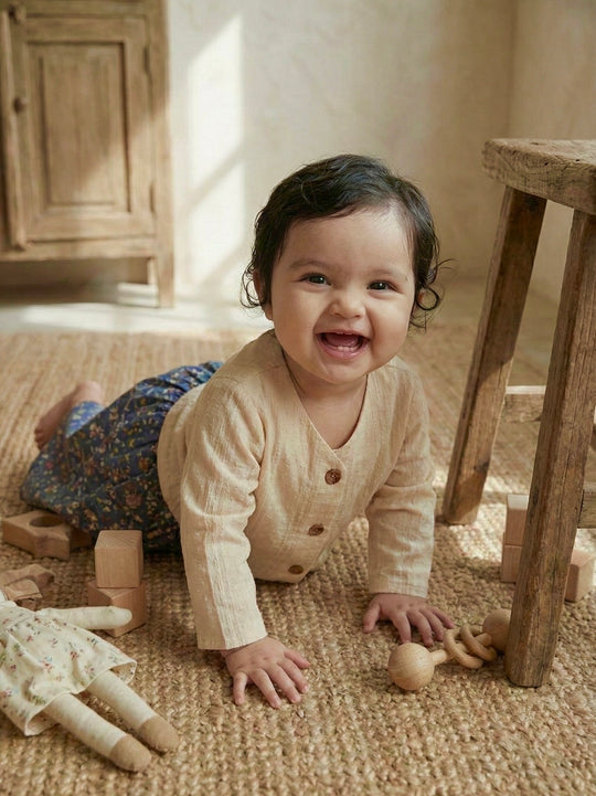 MAWAR Baby’s Modern Kebaya Set in Tan