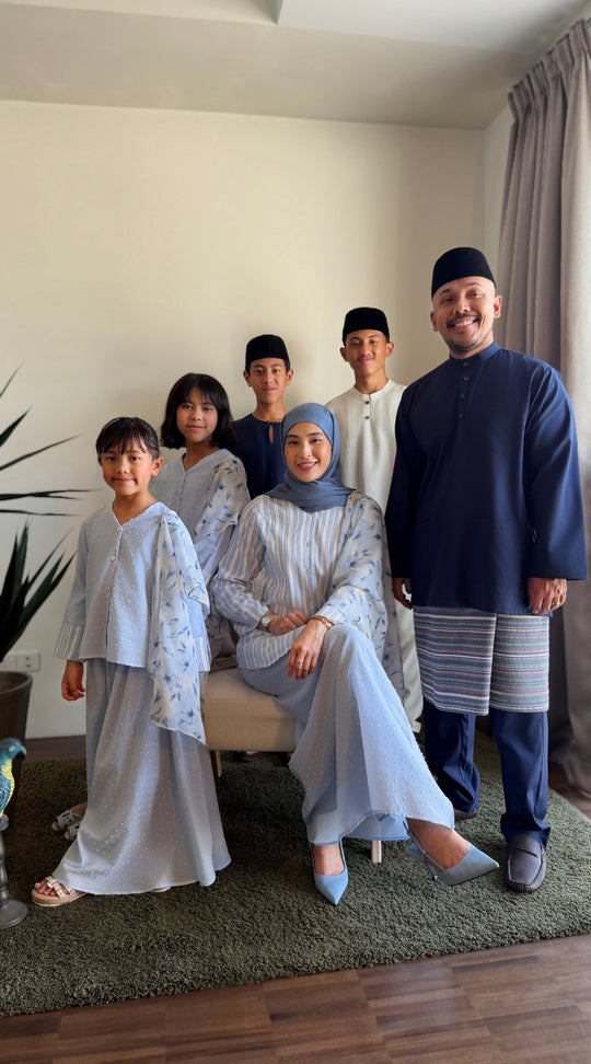 SAMIRA Mini Kurung Set in Cornflower Blue