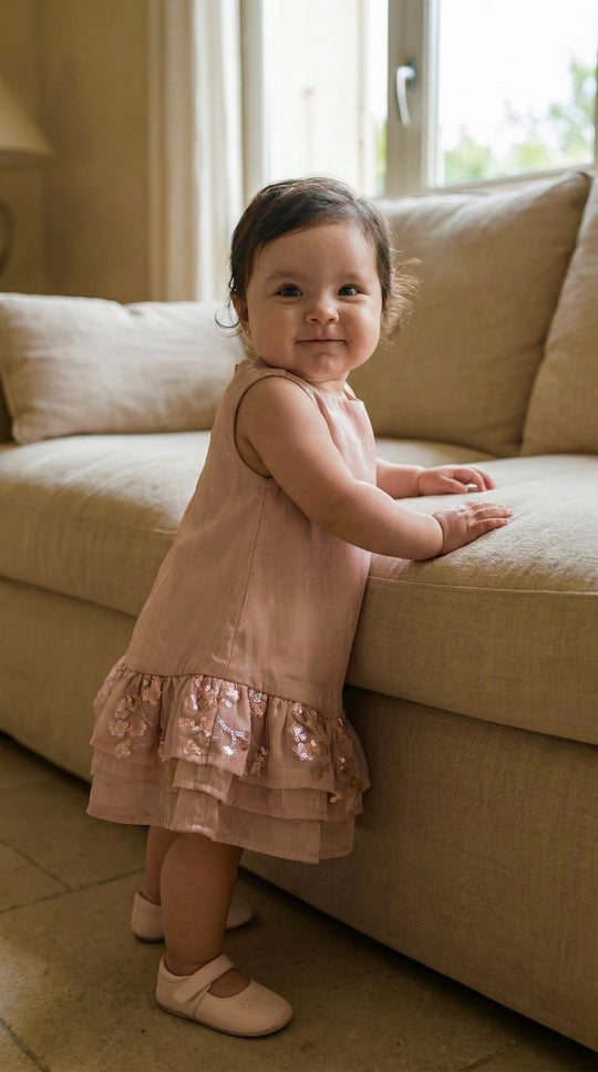 LILI Baby's Dress in Blush Peach