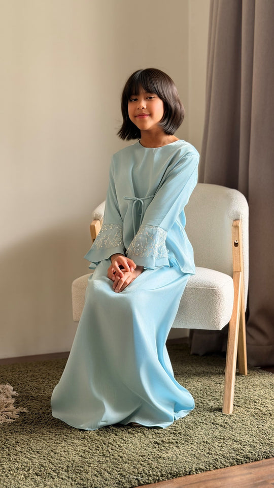 MEKAR Modern Kurung Set in Gilded Ice Blue