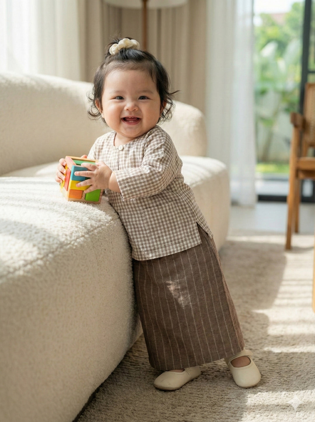 KESUMA Baby's Kurung Kedah Set in Sand