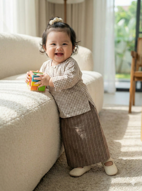 KESUMA Baby's Kurung Kedah Set in Sand