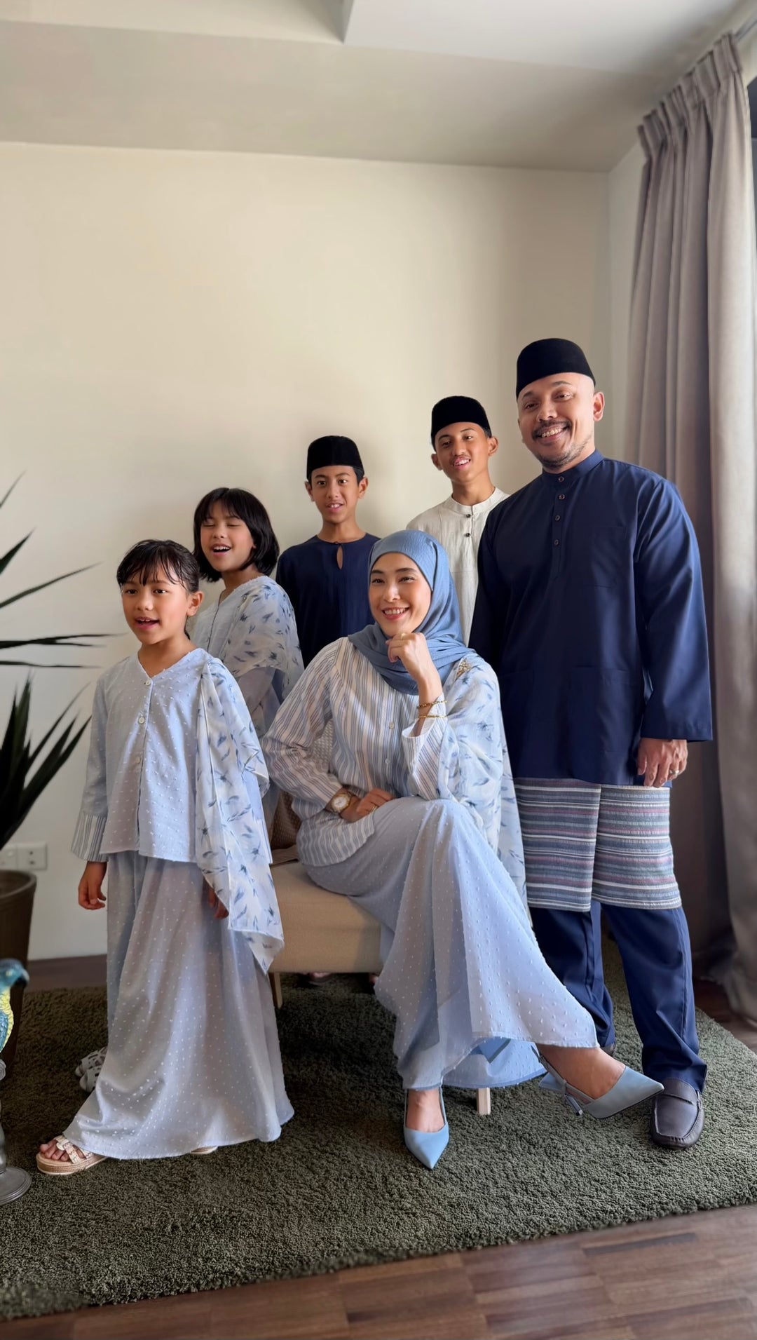 CEMARA Short Kebaya Set in Cornflower Blue