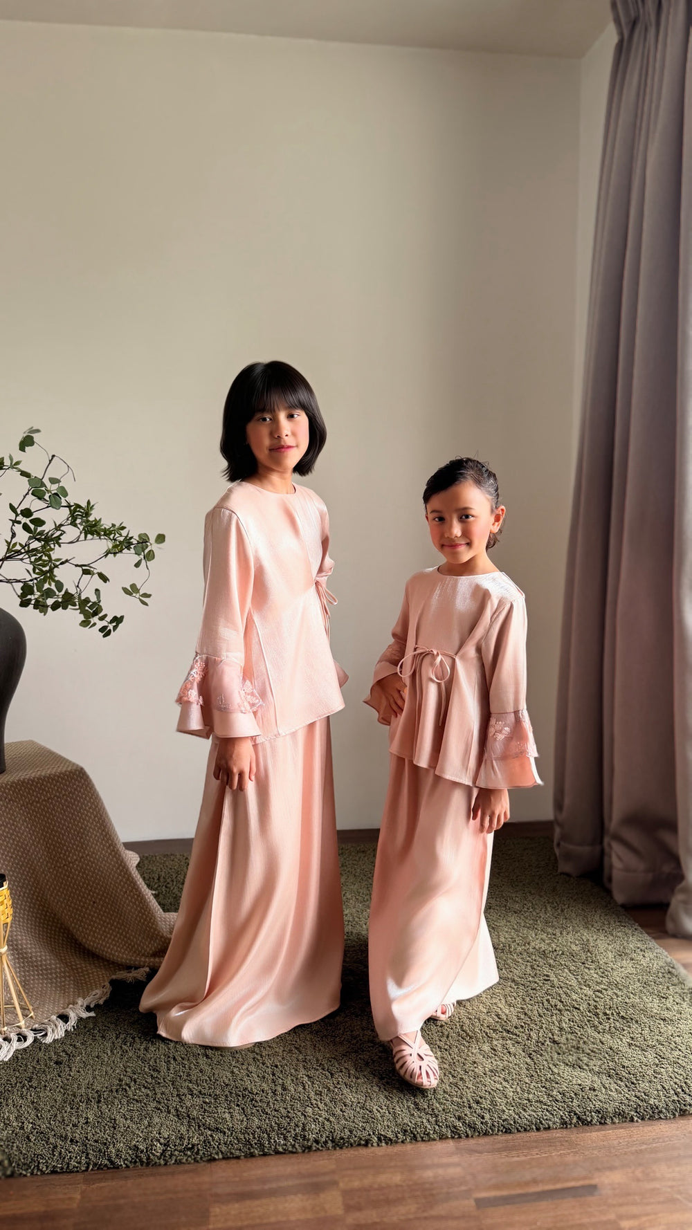 MEKAR Modern Kurung Set in Blush Peach