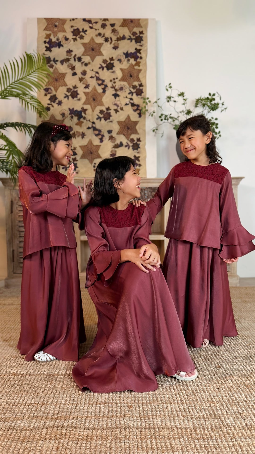 DIYA Modern Kurung Set in Rosewood