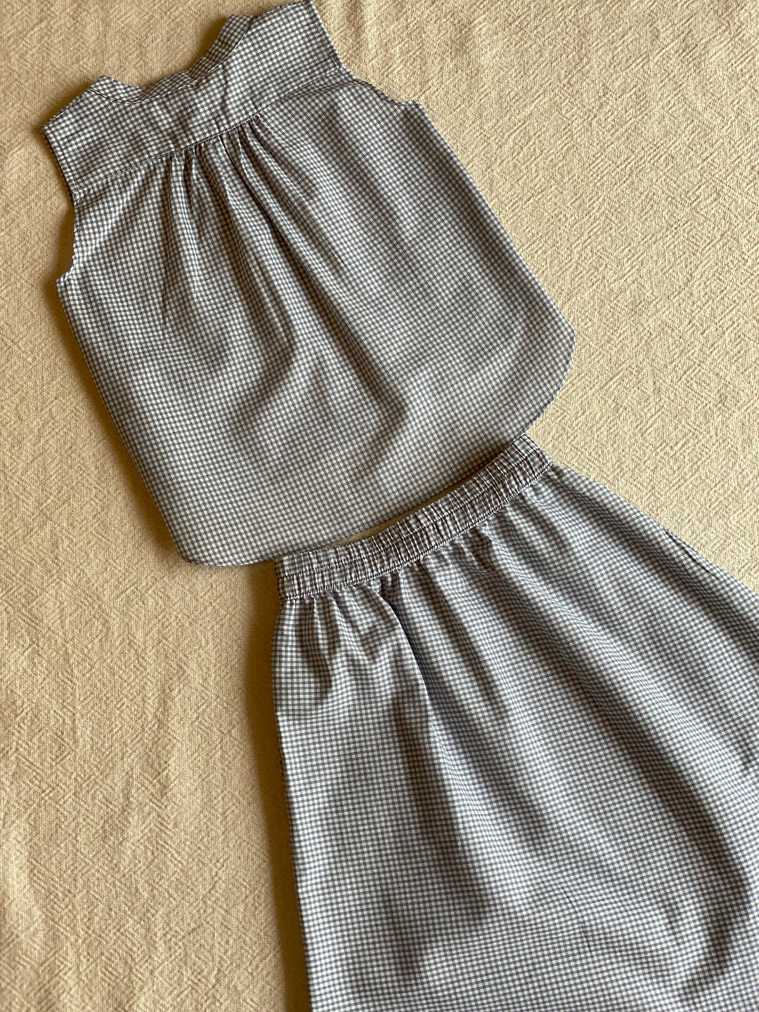 ELLIE Baby’s Sleeveless Blouse and Skirt Set in Gingham