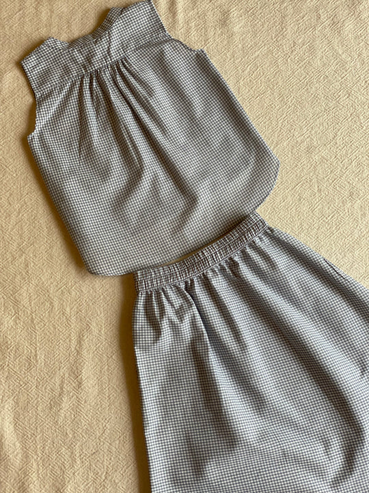 ELLIE Baby’s Sleeveless Blouse and Skirt Set in Gingham
