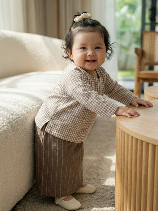 KESUMA Baby's Kurung Kedah Set in Sand