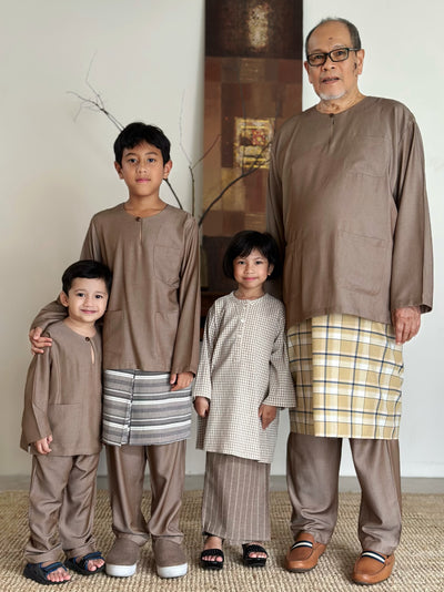 NUH Teluk Belanga Baju Melayu Set in Taupe