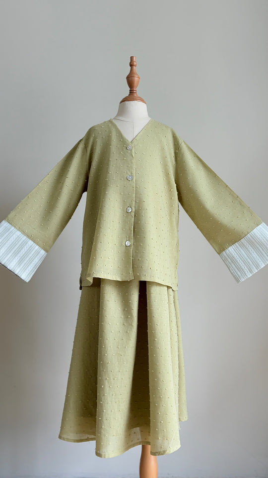 SAMIRA Mini Kurung Set in Dewlight Green