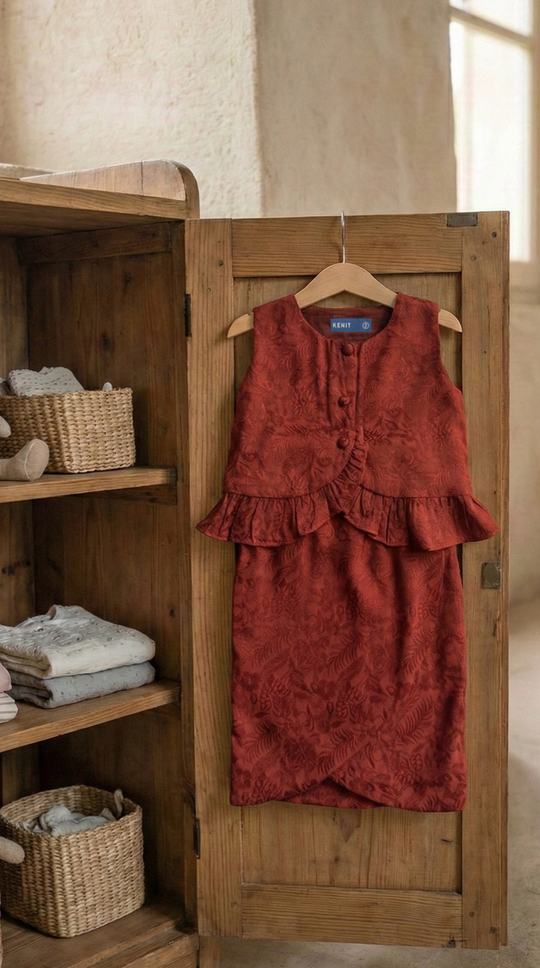 AYRA Baby’s Blouse & Skirt Set in Saffron