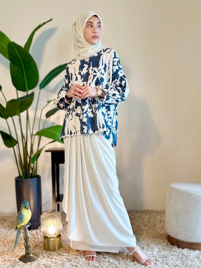 LANTANA Short Kurung Set in Vanilla Azure
