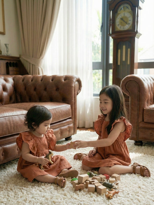 FRIDA Frill Dress in Cinnamon