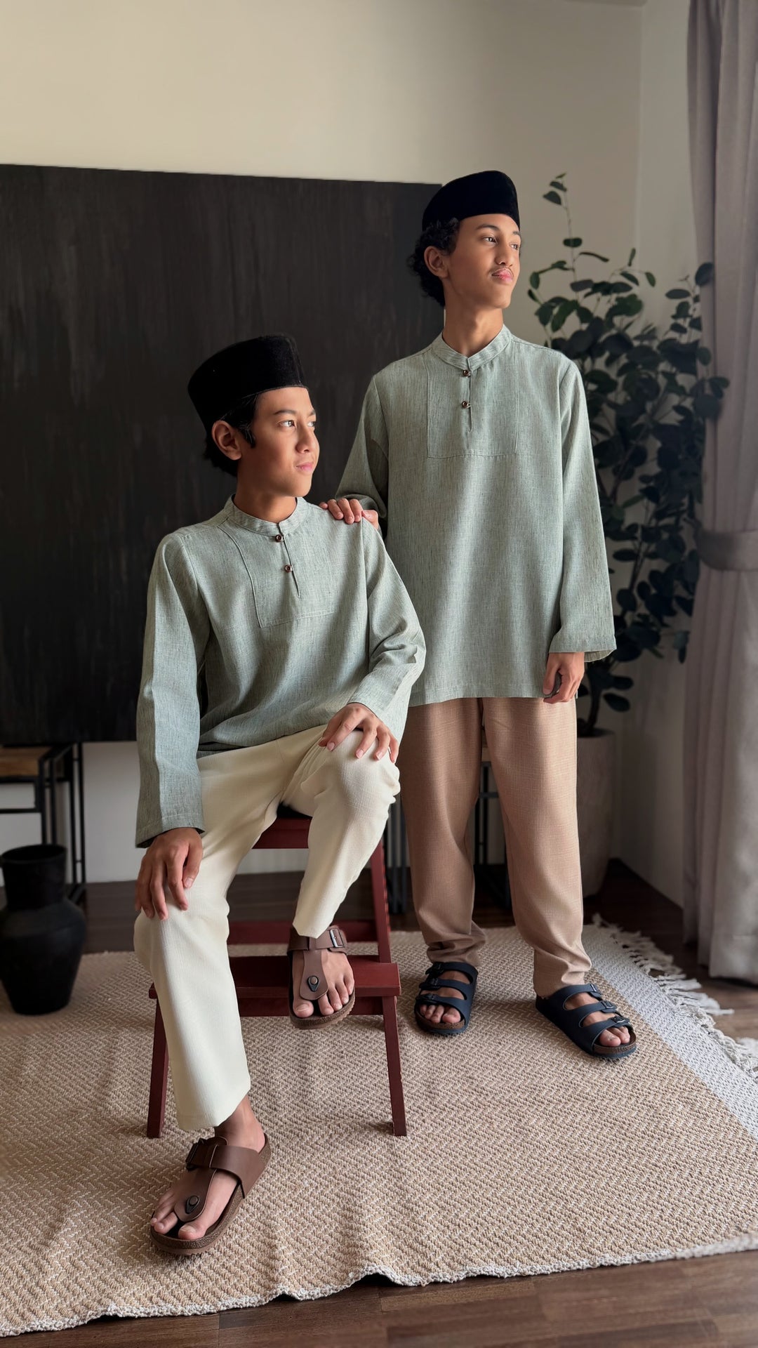 NADIM Kurta in Herbal Green