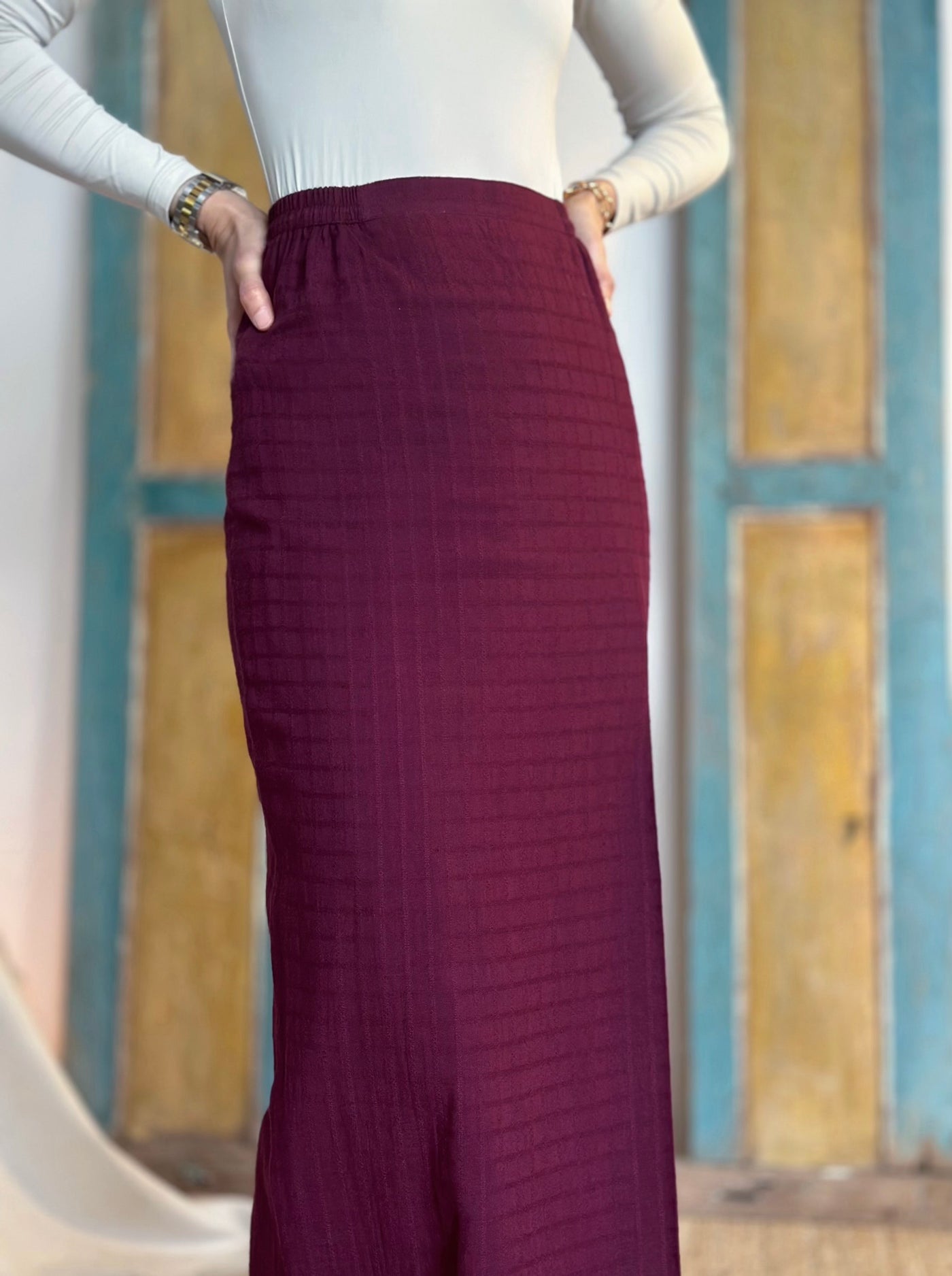 CEMPAKA Kurung Pahang Set in Tyrian