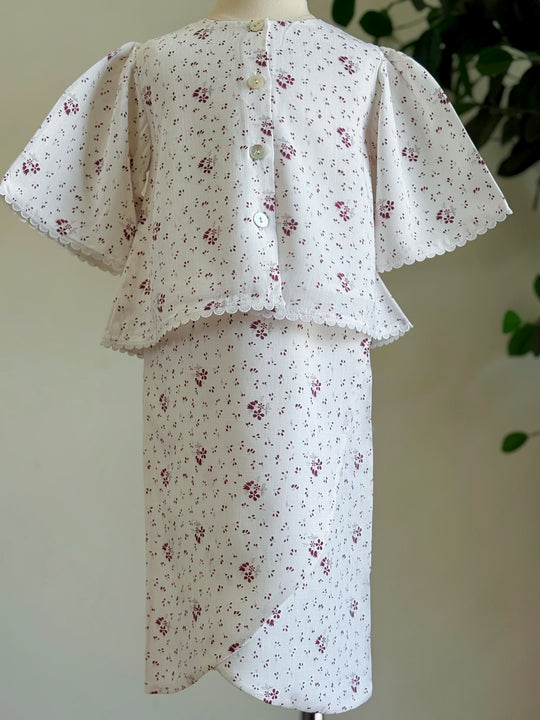 MELUR Baby’s Kebaya Set in Merlot Ditsy