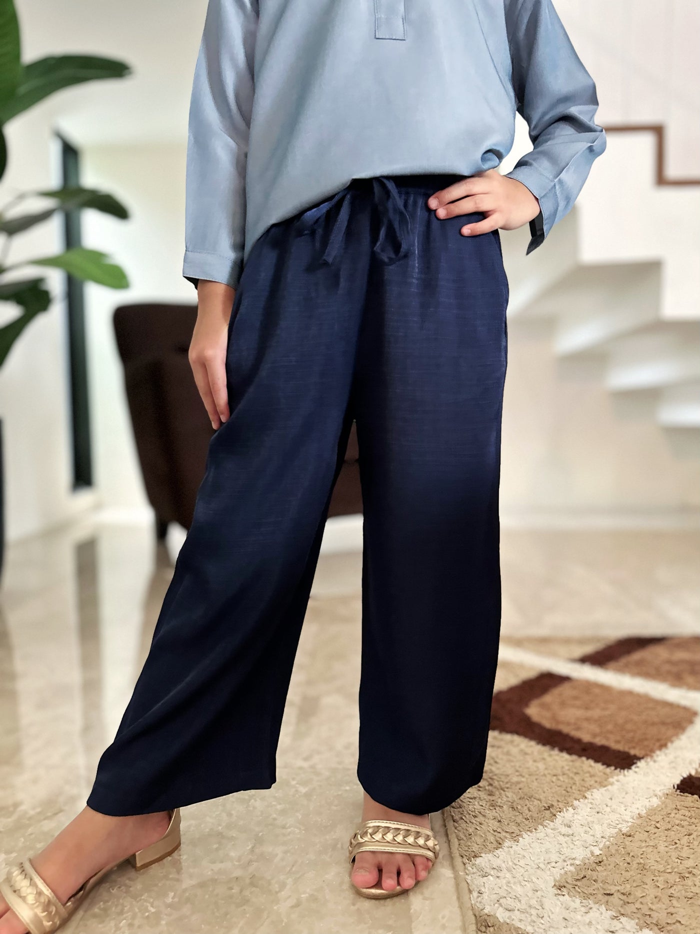 EMERY Palazzo Pants in Midnight Blue