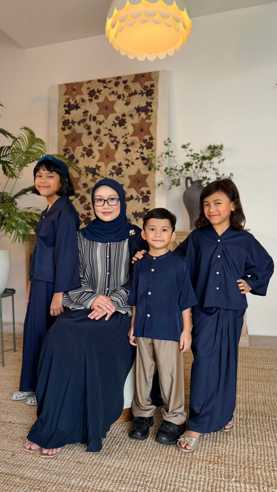 GALUH Short Kebarung Set in Midnight Blue