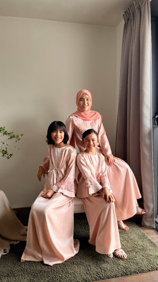 MEKAR Modern Kurung Set in Blush Peach