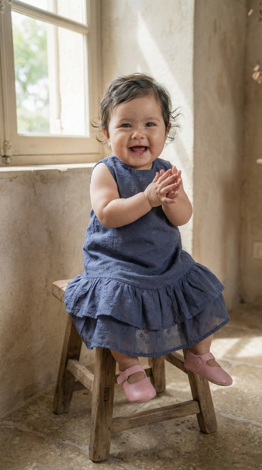 LILI Baby's Dress in Ash Blue