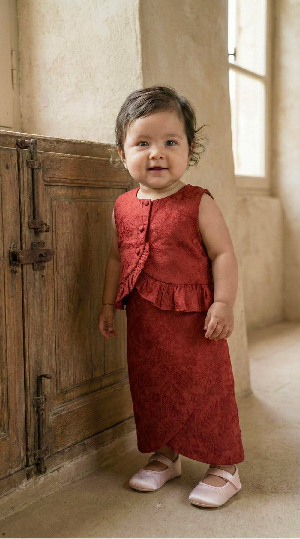 AYRA Baby’s Blouse & Skirt Set in Saffron