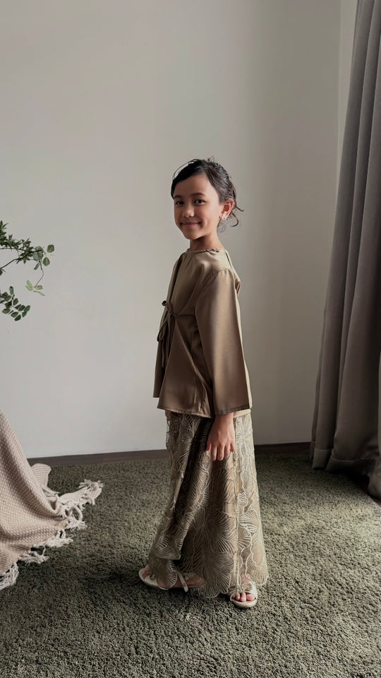 ELENA Blouse & Skirt Set in Gilded Taupe