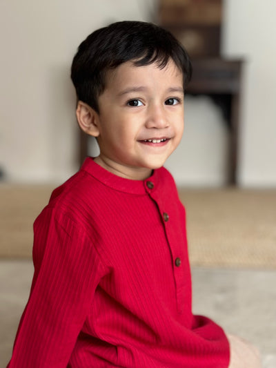 AMAR Kurta in Carmine Red