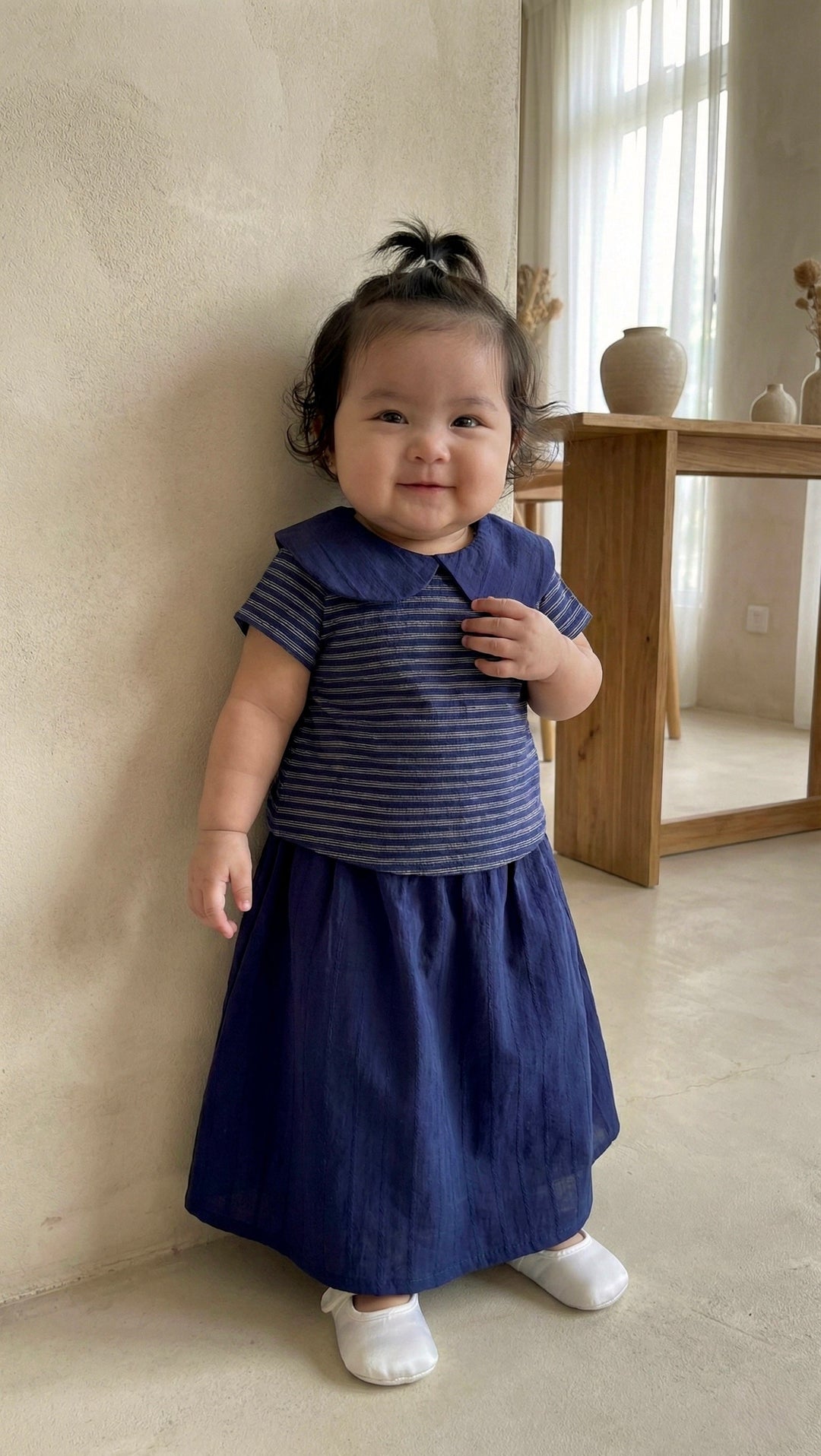ARA Baby's Mini Kurung Set in Navy
