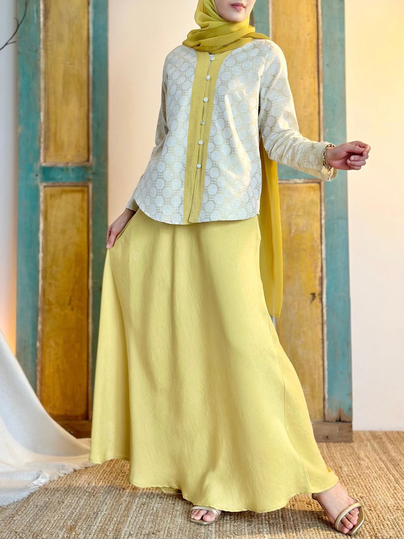 KEJORA Modern Mini Kurung Set in Daffodil