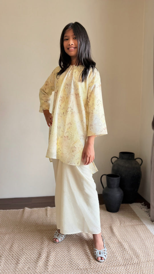 KASTURI Long Kurung Set in Lemon Blossom