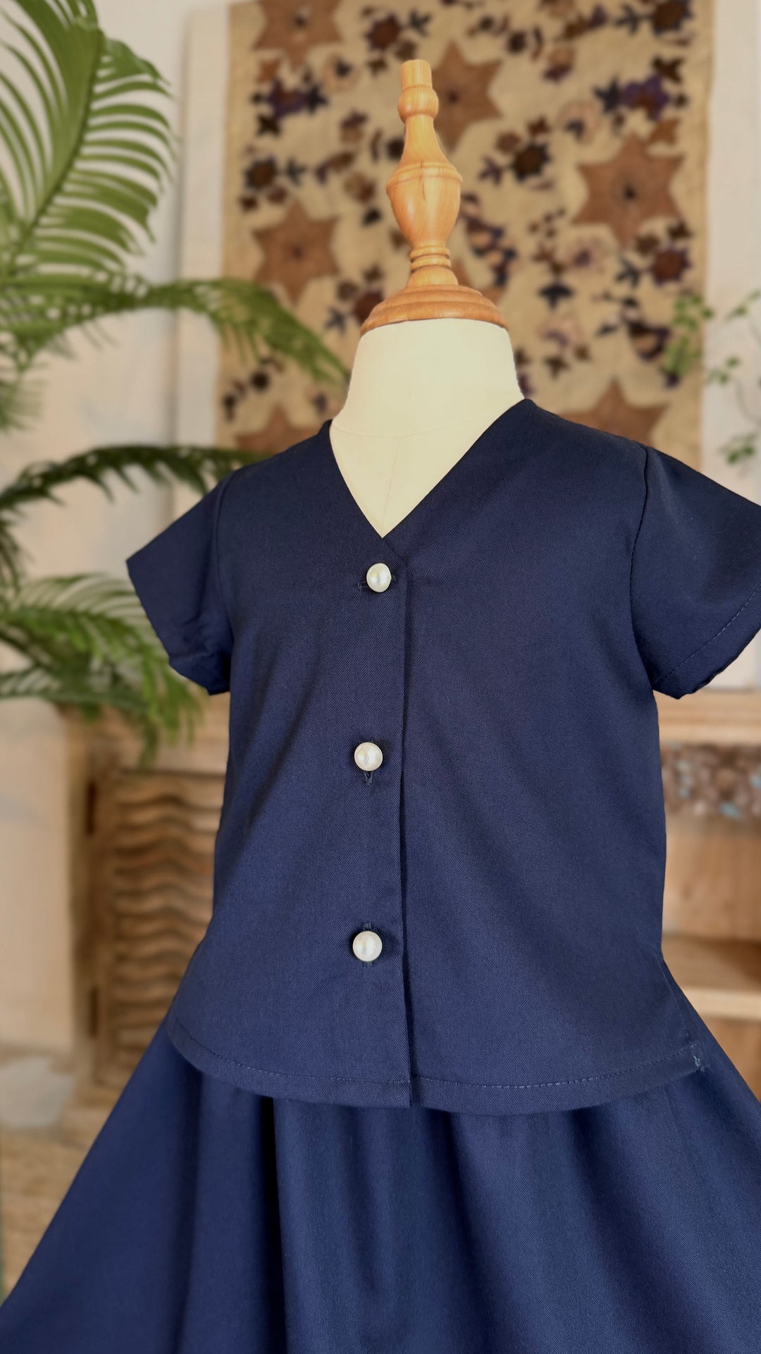 SERI Baby's Modern Kebaya Set in Midnight Blue