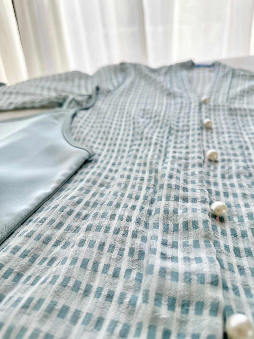 LAILA Long Kebaya Set in Icy Mist