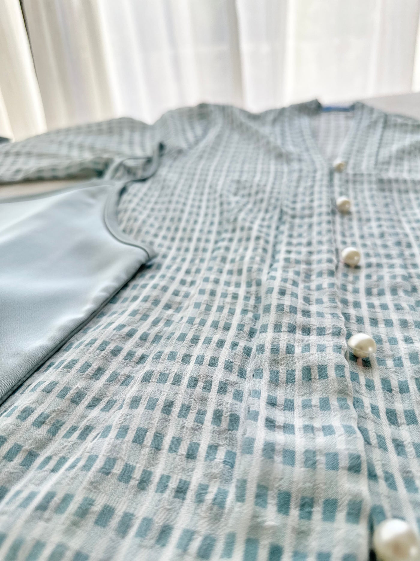 LAILA Long Kebaya Set in Icy Mist