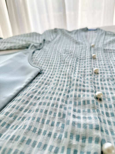 LAILA Long Kebaya Set in Icy Mist